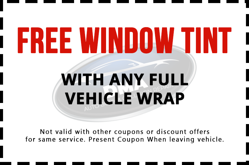 Free Window Tint with any full vehicle wraps